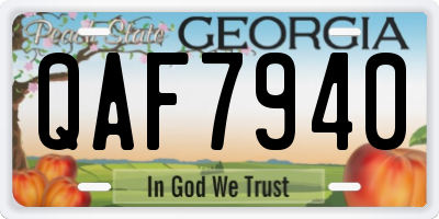 GA license plate QAF7940