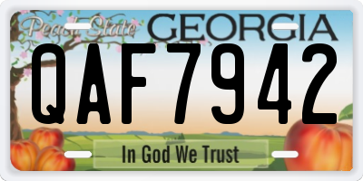 GA license plate QAF7942