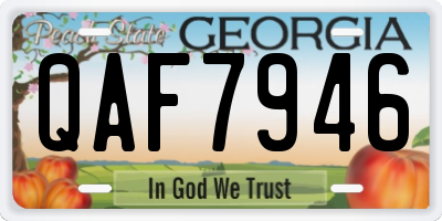 GA license plate QAF7946