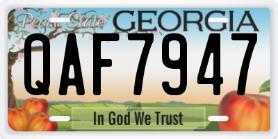 GA license plate QAF7947