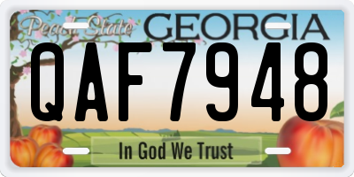 GA license plate QAF7948