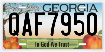 GA license plate QAF7950