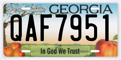 GA license plate QAF7951