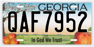 GA license plate QAF7952