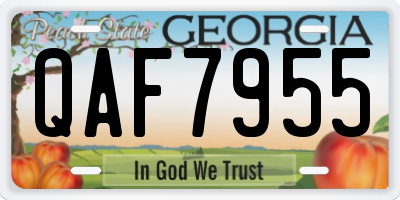 GA license plate QAF7955