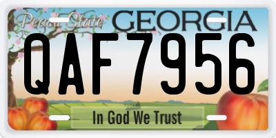 GA license plate QAF7956