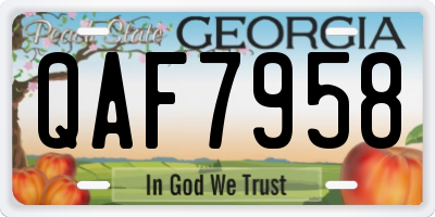 GA license plate QAF7958