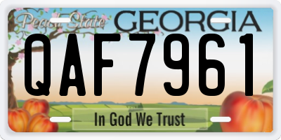 GA license plate QAF7961