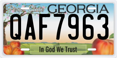GA license plate QAF7963