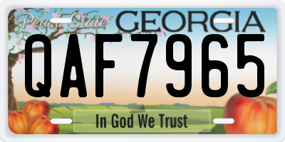GA license plate QAF7965