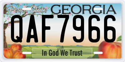 GA license plate QAF7966