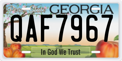 GA license plate QAF7967