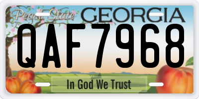 GA license plate QAF7968