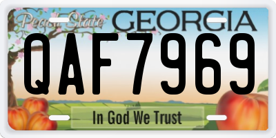 GA license plate QAF7969