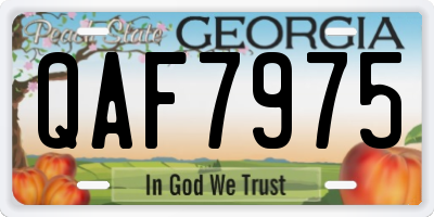 GA license plate QAF7975