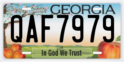 GA license plate QAF7979