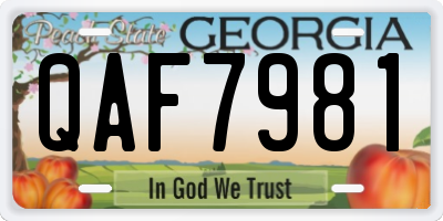 GA license plate QAF7981