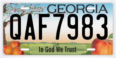 GA license plate QAF7983