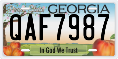 GA license plate QAF7987