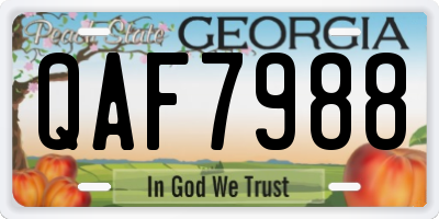 GA license plate QAF7988