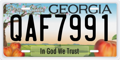 GA license plate QAF7991