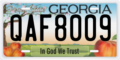 GA license plate QAF8009
