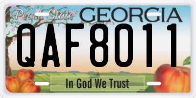 GA license plate QAF8011