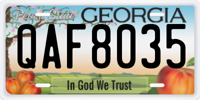 GA license plate QAF8035