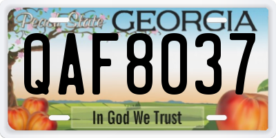 GA license plate QAF8037