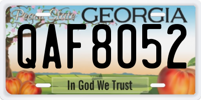 GA license plate QAF8052