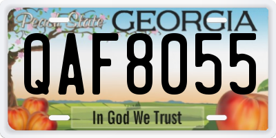 GA license plate QAF8055