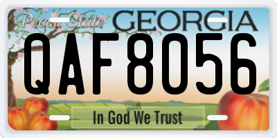 GA license plate QAF8056