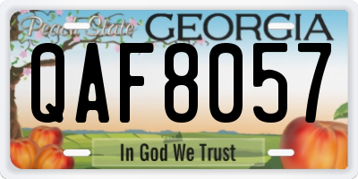 GA license plate QAF8057