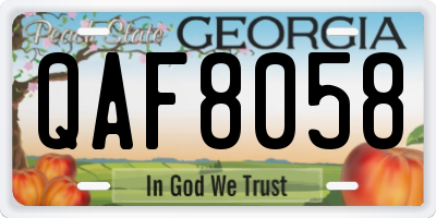 GA license plate QAF8058