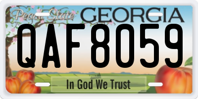 GA license plate QAF8059