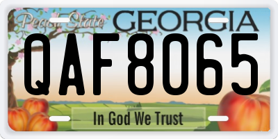 GA license plate QAF8065