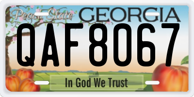 GA license plate QAF8067