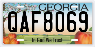 GA license plate QAF8069