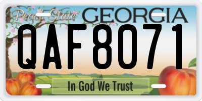 GA license plate QAF8071