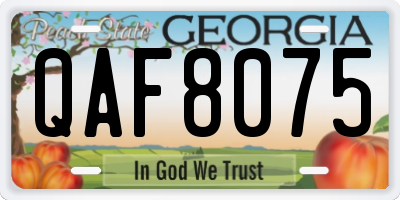 GA license plate QAF8075