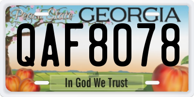 GA license plate QAF8078