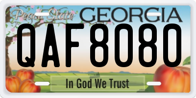 GA license plate QAF8080