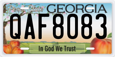 GA license plate QAF8083