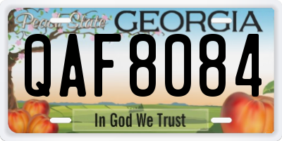 GA license plate QAF8084