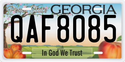 GA license plate QAF8085