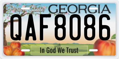 GA license plate QAF8086
