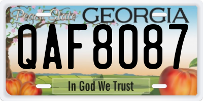 GA license plate QAF8087