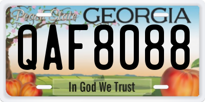GA license plate QAF8088