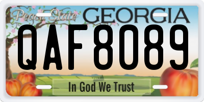 GA license plate QAF8089