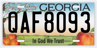 GA license plate QAF8093